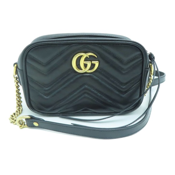 💎✨BEAUTIFUL✨💎 Authentic Gucci GG Shoulder Bag Calfskin Leather Black - Picture 2 of 14